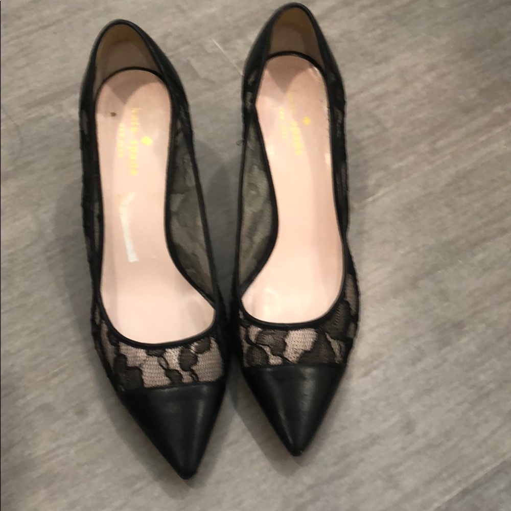 Kate Spade Black Lace Pump Sz 8